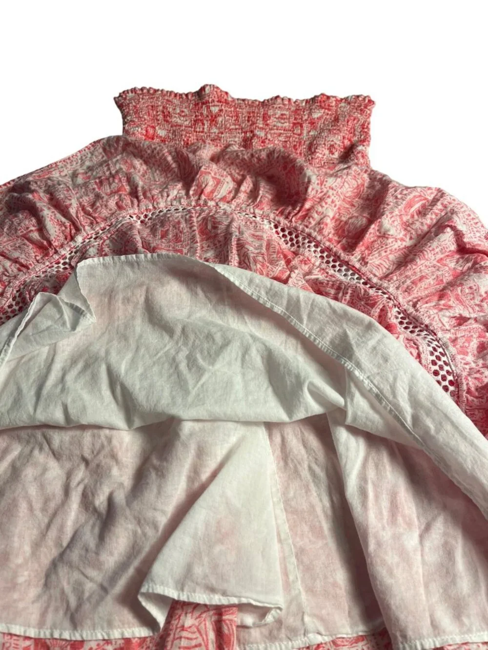 Lilly Pulitzer Mizner red (pink) L Strapless Smocked Tiered Mini Kelvina Dress - Picture 6 of 14